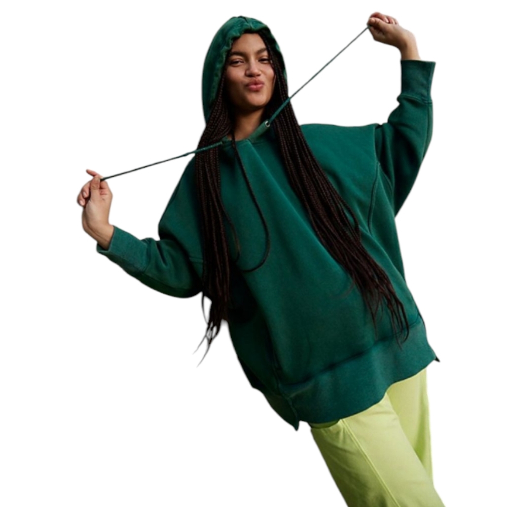 Free People Sprint to the Finish Green Hoodie